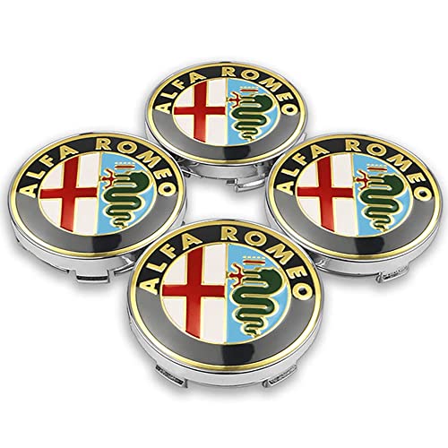  DOCHKA 4 Tappi Coprimozzi Centrale, per Alfa Romeo 159 156 Giulietta Mito Giulia Spider Brera 56+60mm Auto Emblemi Borchie Cerchi Decorazione Accessori,C