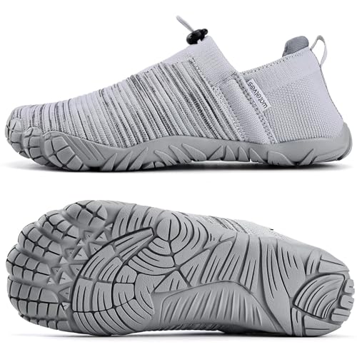 Image of WateLves Water Shoes Womens Mens - Comfortable Lightweight Striped Pattern Barefoot Shoes for Beach Swim Pool Yoga Boating Water Aerobics