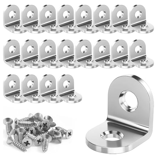 3mm Dick 20 Stück Winkelverbinder, Edelstahl Winkel 20x20mm, Kleiner Eckverbinder Mit Schraube, Eckklammern, Metall-Winkel 90 grad für Anbau Eckbeschlag Möbel Tabelle Stuhl Bücherregal