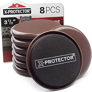 Furniture Sliders for Carpet X-PROTECTOR Best 8-Pack 3 1/2 inch Heavy Moving Pads - Sliders for Furniture. Move Your Furniture Easily with Reusable Furniture Movers Sliders for Carpets!