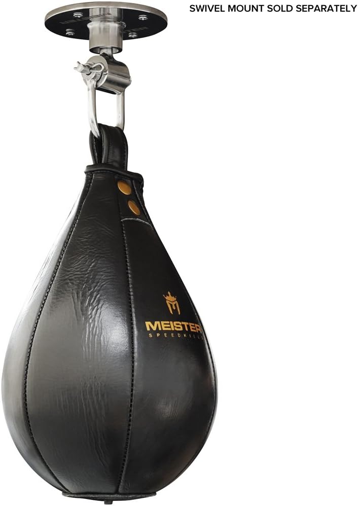 Meister SpeedKills Leather Speed Bag w/Lightweight Latex Bladder - Black - Medium (9.5" x 6") : Everything Else