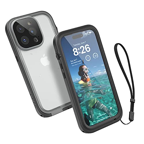 Catalyst Waterproof Total Protection Case for iPhone 14 Pro, 5X More Waterproof, Highly Responsive Screen and face id, Perfect Pictures, Survives up to 65% Higher Drops, Works with 5G - Stealth Black