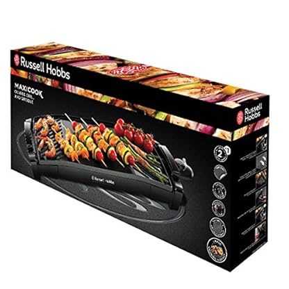 Russell Hobbs Teppan-Yaki Tischgrill, 55 x 27 cm große herausnehmbare, antihaftbeschichtete Teppanyaki Grillplatte, einstellbares Thermostat, Fettauffangschalen, 2200W, Elektrogrill MaxiCook 22940-56 – Bild 3