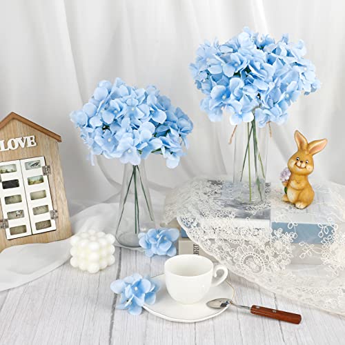 Jpsor 30Pcs Artificial Hydrangea Silk Flower Heads With Stems, Fake Flowers For Wedding Centerpiece Home Garden Party Decoration (Blue) #TOP3