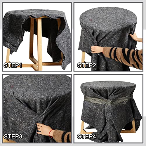 32 Pieces Textile Moving Blankets Bulk 54 X 72 Inch Furniture Blanket High Tensile Strength Moving Pads Shipping Packing Blanket For Moving Furniture Floors Moves And Storage Equipment (Grey) #TOP2