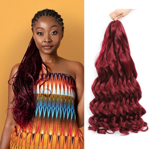 French Curl Braiding Hair 18Inch 8Packs Curly Braiding Hair (BUG, 18Inch)
