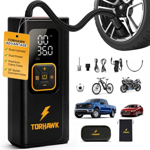 Image of Portable Tire Inflator for Car, Air Pump for Car Tires
