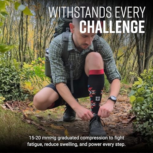 Image of MudGear Graduated Compression Socks, Durable, Sweat-Resistant OCR Performance Socks with Cushioned Footbed, Made in USA