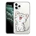 Produktbild ZhuoFan für iPhone 11 Hülle, iPhone11 Silikon Transparent Clear Schutzhülle mit Muster Motiv Handyhülle Ultra Dünn Slim Stoßfest Weich TPU Bumper Case für iPhone11 [6.1 inch], Lächelnde Katze