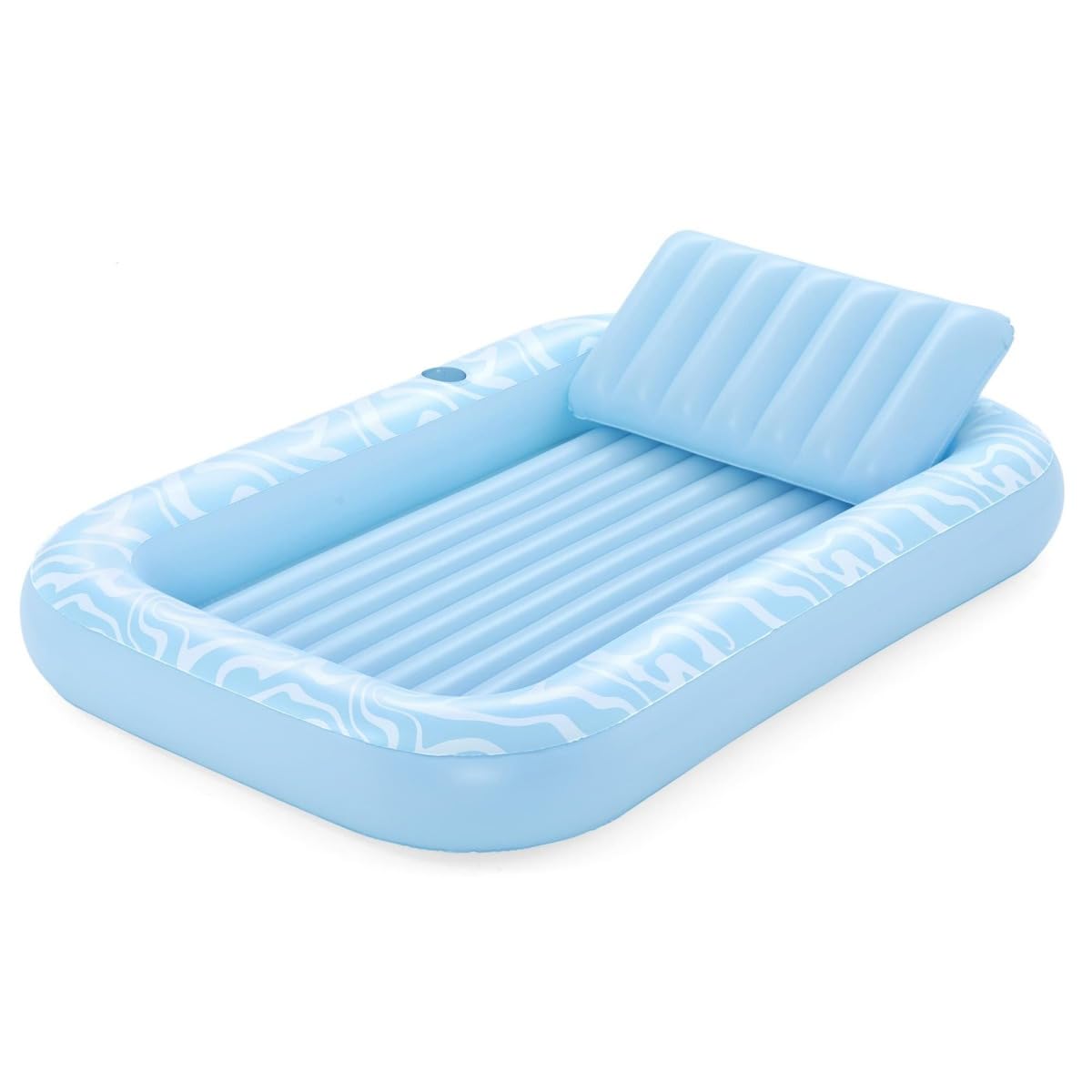 Bestway 43838 Lettino abbronzante e materassino Sun-Kissed con cuscino e portabicchieri, azzurro