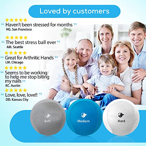 Serenilite 3X Hand Therapy Exercise Stress Ball Bundle, Tri-Density Stress Balls For Adults, Grip Strengthening, Therapeutic Hand Mobility & Restoration, Hand Grip Strengthener, Soft, Medium & Hard #TOP6