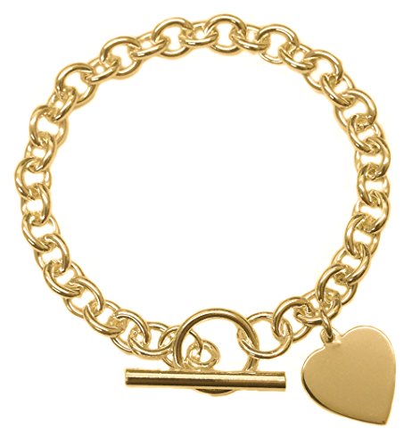 ANTOMUS® 18K GOLD VERMEIL SOLID 925 STERLING SILVER HEAVY LINK TRACE BRACELET WITH T BAR 7.5 INCH