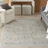 Nourison Home Oushak Home Light Grey 4'1' x 5'11' Area Rug - Easy Clean, Non Shedding, Bed Room, Living Room, Dining Room, Kitchen (4' x 6')