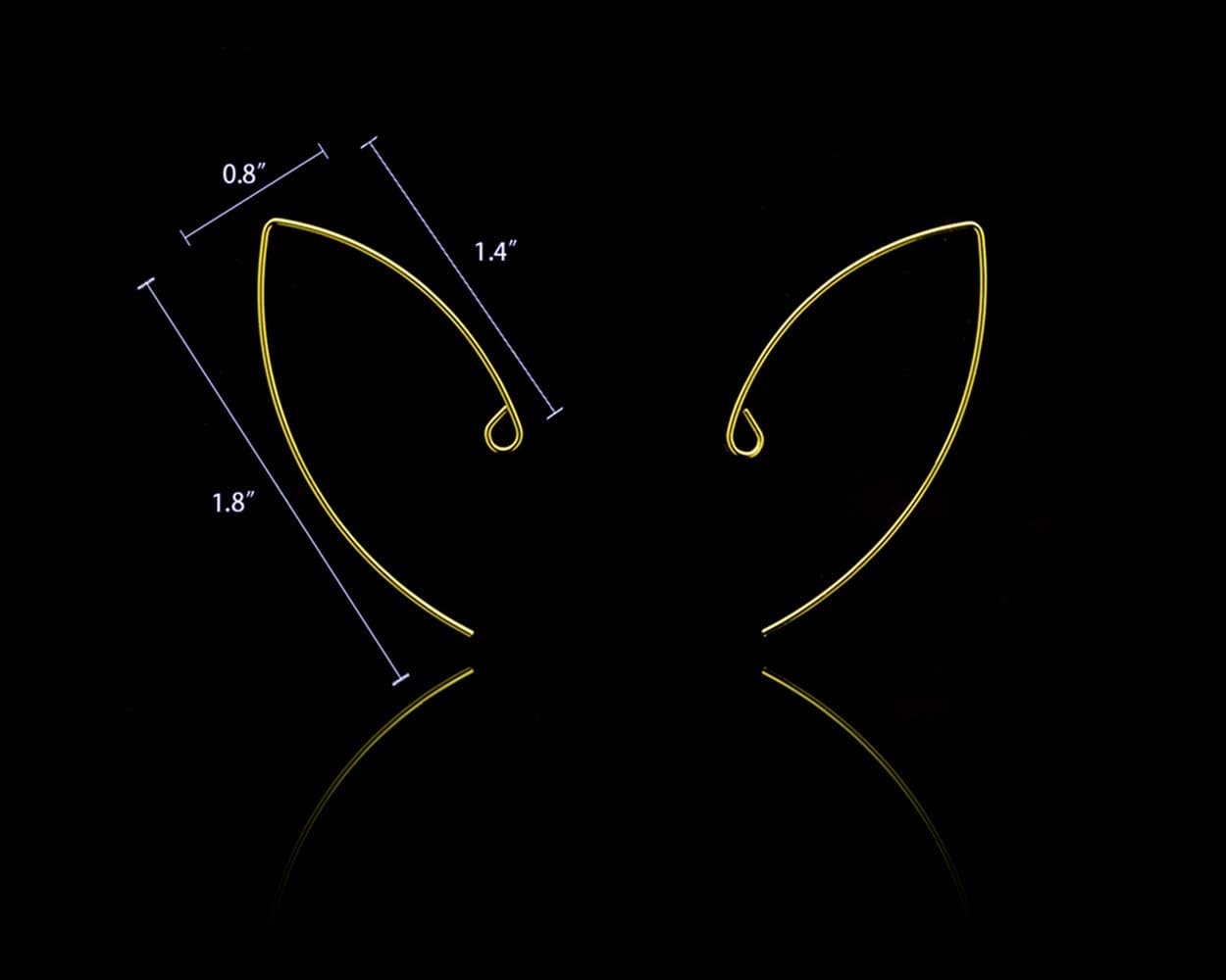 Hollosport 14k Genuine Gold Plated Earring Hooks for Jewelry Making,12Pcs Hypoallergenic Ear Wires for DIY Dangle Earrings - Image 3