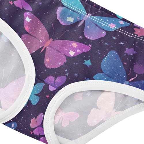 Wusikd Butterflies Girls' Underwear Cotton Purple Pink Girls Briefs Soft Toddler Underwear 2T4