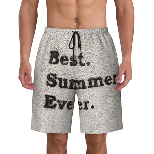 Men's Beach Shorts Best Summer Ever Mens Swim Trunks Board Shorts with Pockets Swimwear Bathing Suits