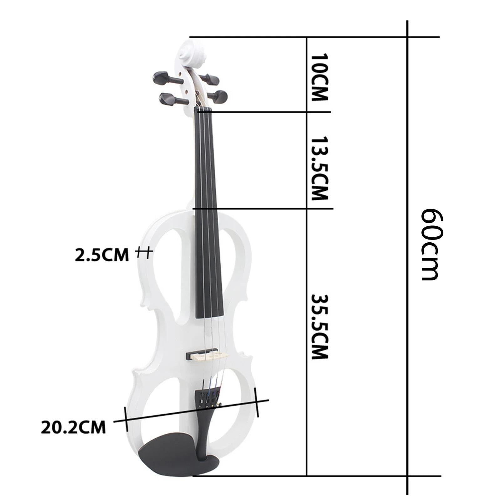 strumento violino Violino Elettrico 4/4 Con Raccordi Con Custodia Rigida Arco Per Violino Violino Elettronico Per Adolescenti Amante Del Violino (Color : White)