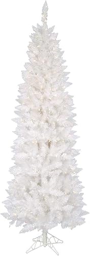 Miniatura 1 de Vickerman Unlit árbol de navidad artificial de pluma de abeto delgado, con destello