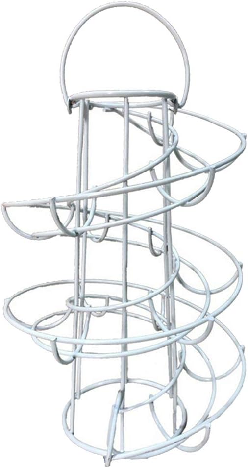 GIFTMOOR Modern Iron Spiral Egg Storage Roller Rack Keeper Space Saver 24 Eggs White