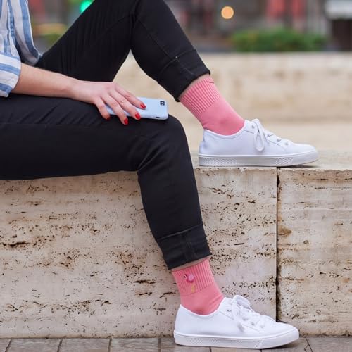Image of Eurzom 10 Pairs Socks Womens Crew Elastic Ankle Length Cotton Socks Aesthetic Cute Lightweight Low Cut Gifts for Women