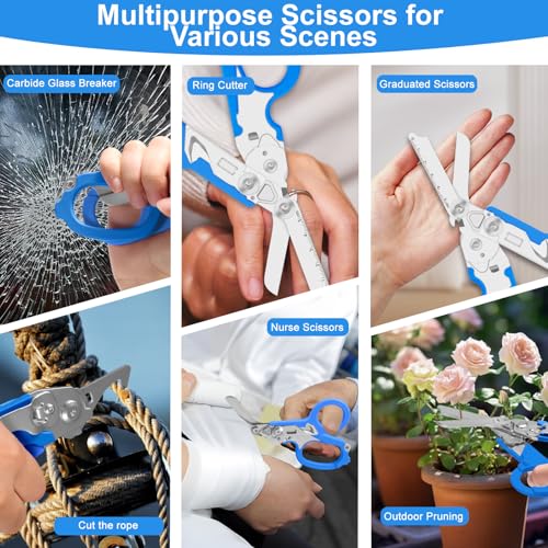 Image of 6-in-1 Heavy-Duty Emergency trauma shears|Folding Emergency Shears| | Multifunctional Life-Saving Tool|Suitable for Emergency Rescue|Outdoor Exploration|DIY Construction and Maintenance|