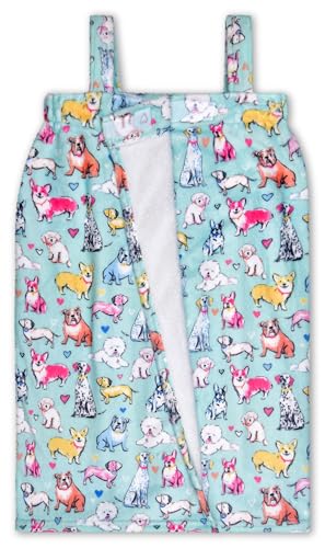 iscream Big Girls' Silky Soft Plush Spa Wrap for Home, Travel, Summer Camp - Furry Friends Collection3