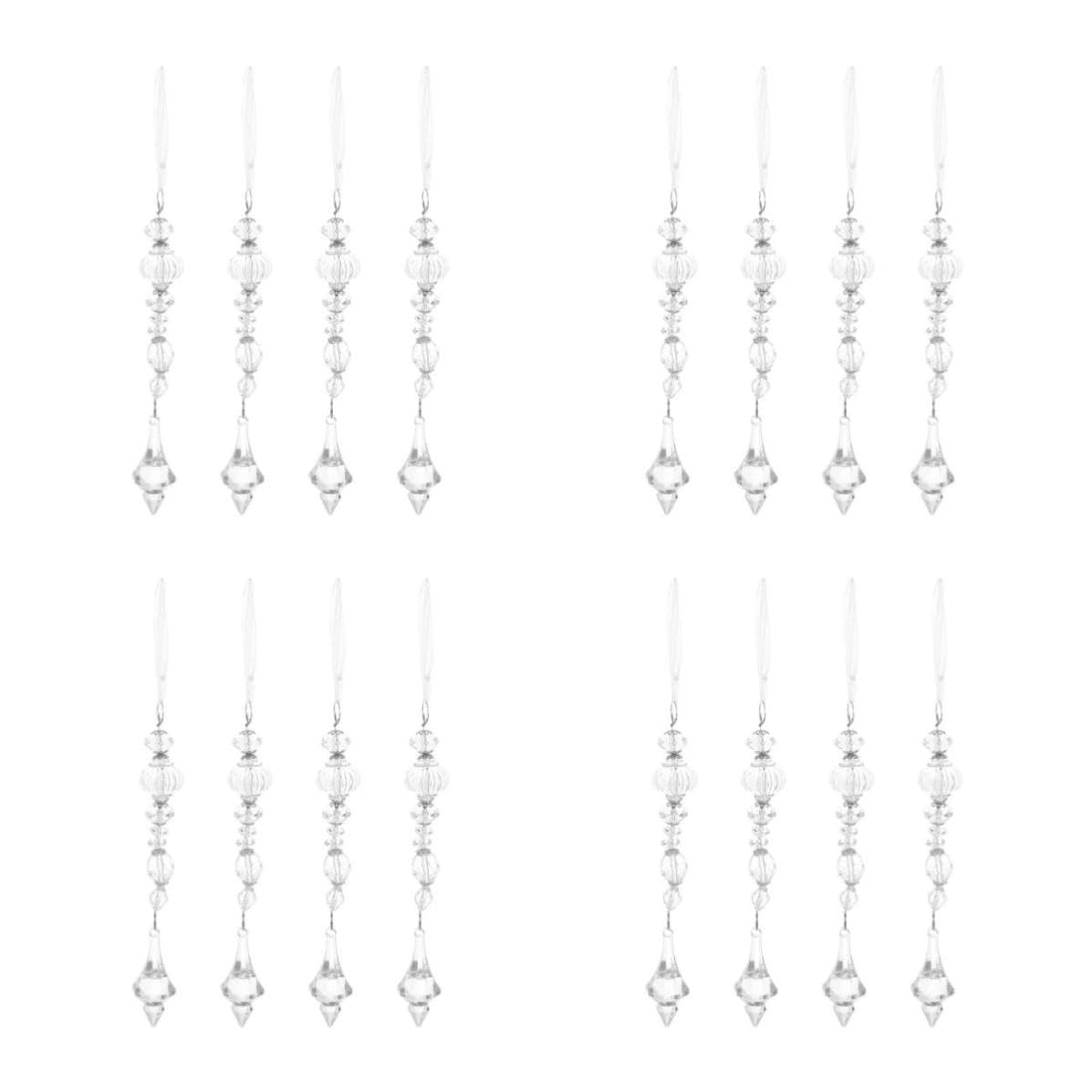 Toyvian 16 Stück Transparente Acryl Tropfenhänger für Weihnachtsbaum | Leicht, Bruchsicher Gefertigt, für Innenraumdeko und Festliche Tischarrangements, Klare Form, Elegant
