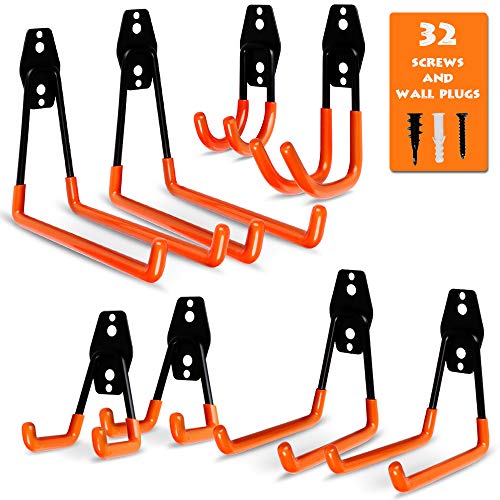 Garage Storage Utility Hooks, 8 Pcs Heavy Duty Hooks for Organizing Power Tools