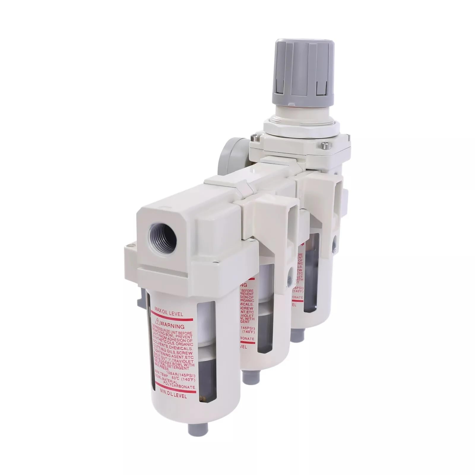Regulador de presión de aire de 1/2" NPT – Filtro secador de aire comprimido y separador de agua for suministro de aire limpio y seco