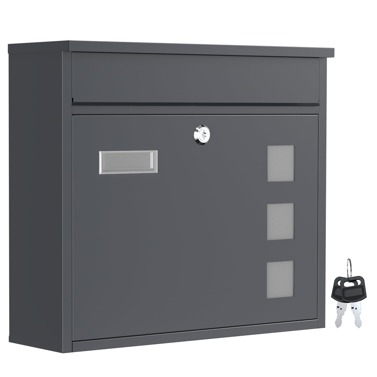 Design Mailbox V12 anthracite Letterbox Postbox Pillar Letter Mail Post Box