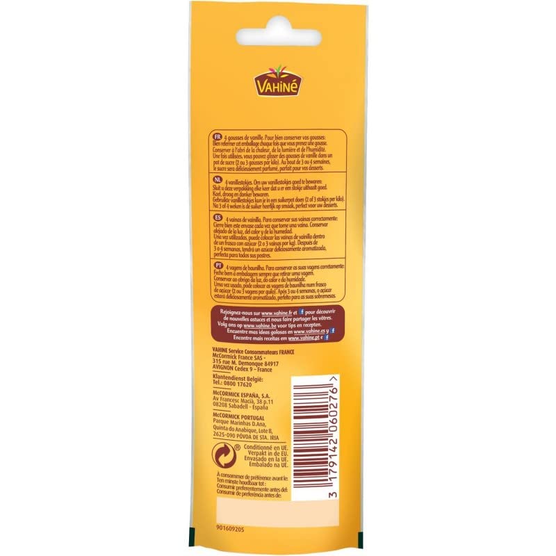 Vahiné Vanille Gousses 8G - Le secret pour des desserts exquis - Epicerie Sucrée - Le Lot De 2