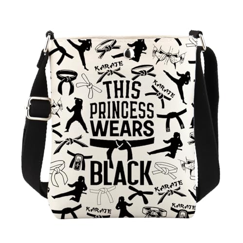 FUSTMW Karate Gift Karate Black Belt Gifts for Taekwondo Master Martial Arts Gifts Cross Body Bag with Strap