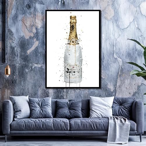 Tableau sur toile champagne art minimaliste moderne édition premium - 4