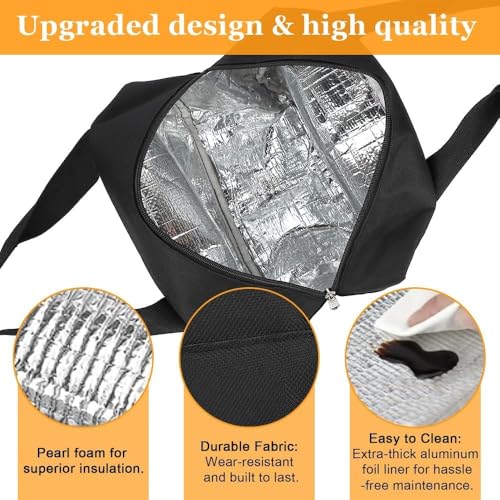 Image of Insulated Lunch Bag for Office, School, Men, Women, Hot & Cold Lunch Box, Tiffin Pouch (Black Bag)