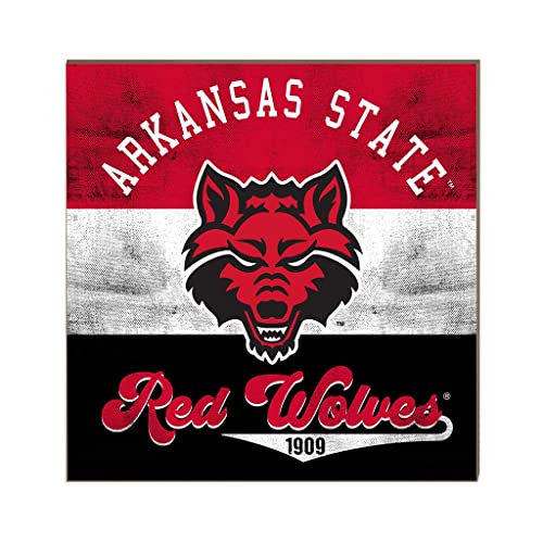 KH Sports Fan Multi Arkansas State Red Wolves 10"x10" Retro Color Sign, One Size