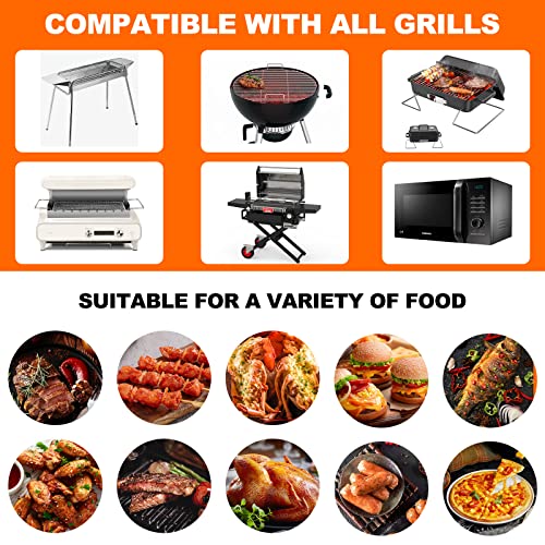 Relota 5 piezas Estera Barbacoa, Estera de Barbacoa 50×40 cm Estera para Parrilla Antiadherente y Resistentes, Alfombrilla Reutilizable Barbacoa para Carbón, Parrilla de Gas o Eléctrica - imagen 6