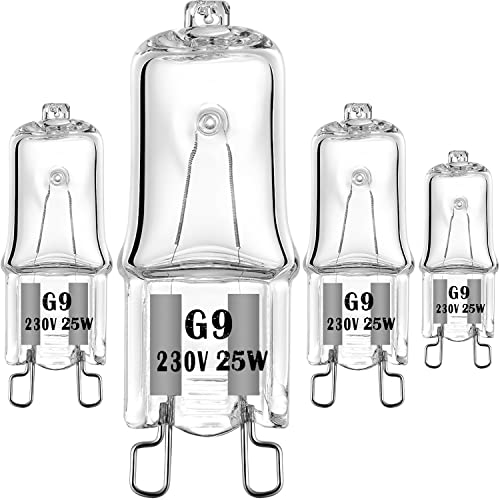 Lámpara halógena para horno G9, 25W, 230V, lámpara para horno y microondas, 300 °C, bombillas resistentes al calor