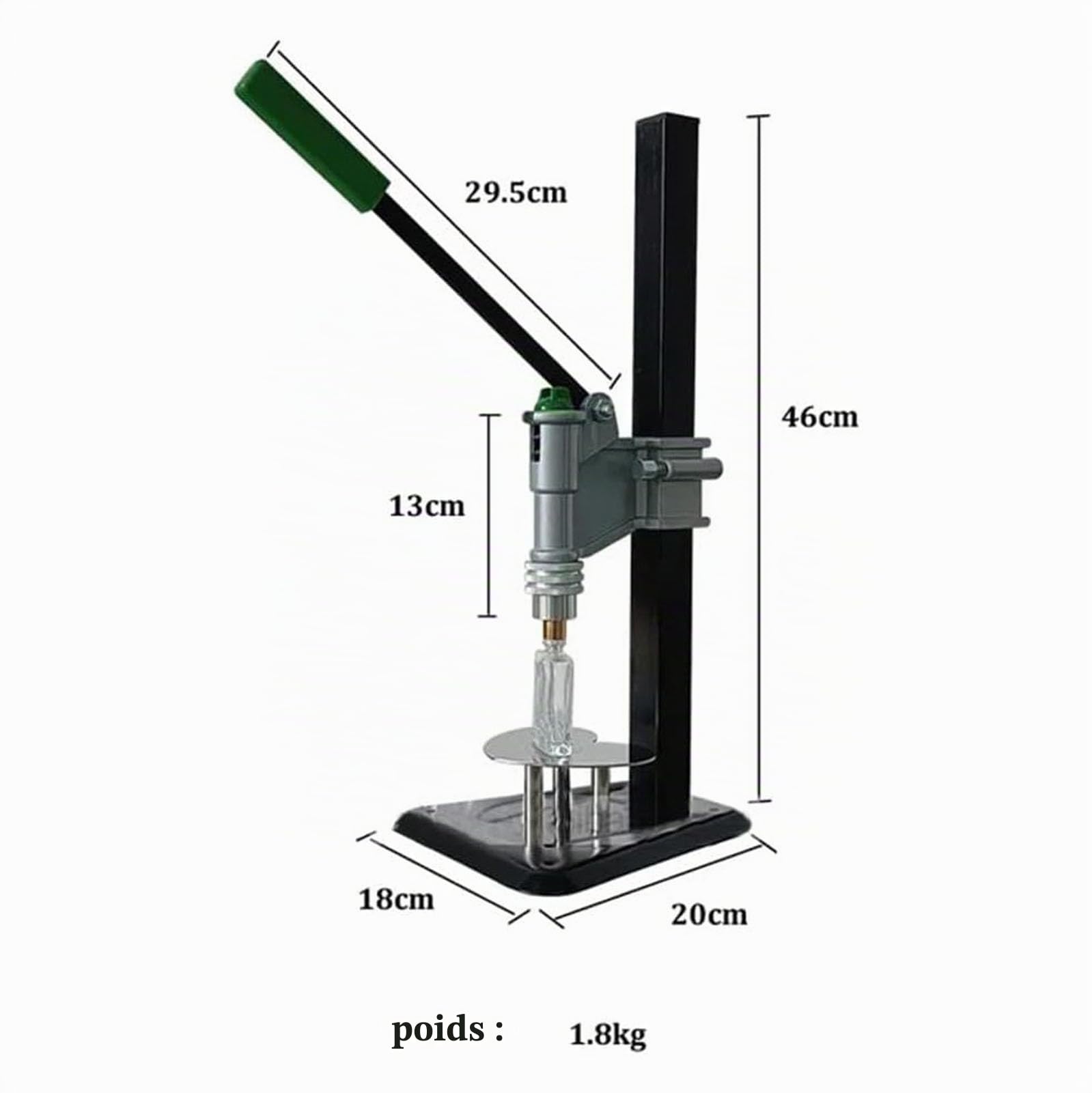 Sertisseuse Manuelle De Bouteilles De Parfum, Machine De Capsulage De Bouteilles De Pulvérisation De 13 à 15 Mm avec Hauteur Réglable, pour Bouteilles De Parfum/Huile Essentielle