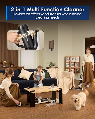 Image of Tineco Floor One Switch S6 Stretch Breeze Wet Dry Vacuum Cleaners, Floor Cleaner Mop 2-in-1 Cordless Vacuum for Multi-Surface, 20kPa Suction, Anti-Tangle Design, Flashdry Self-Cleaning, 180 Lay-Flat