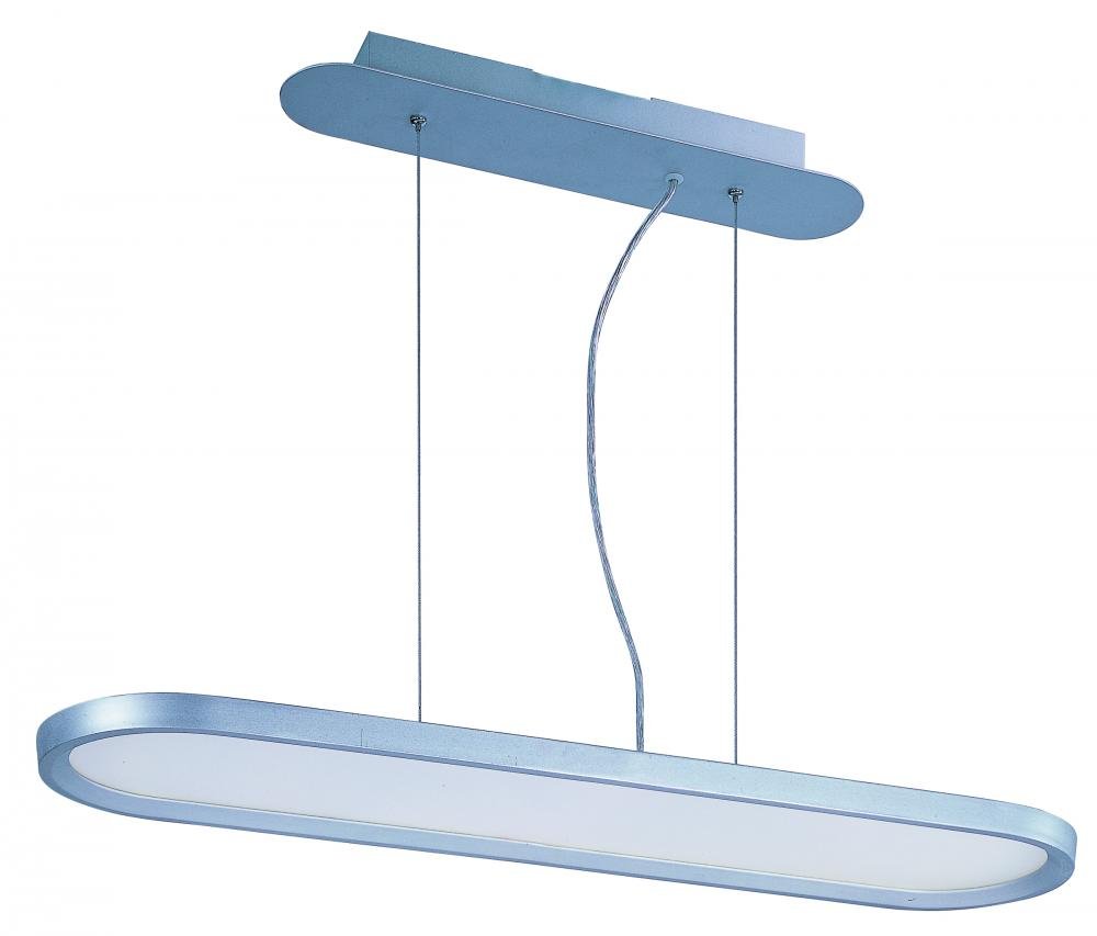 ET2 Contemporary Lighting E22448-11MS LED Ceiling Light, Moonbeam Single Oval Pendant - 2500 Lumens - Metallic Silver