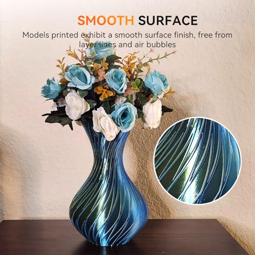 Image of TECBEARS Silk PLA Filament Dual Color, Shiny 3D Printer Filament 1.75mm, Dimensional Accuracy + /- 0.02mm, 1kg Spool(2.2lbs) Fits for Most FDM 3D Printers(Black Blue)