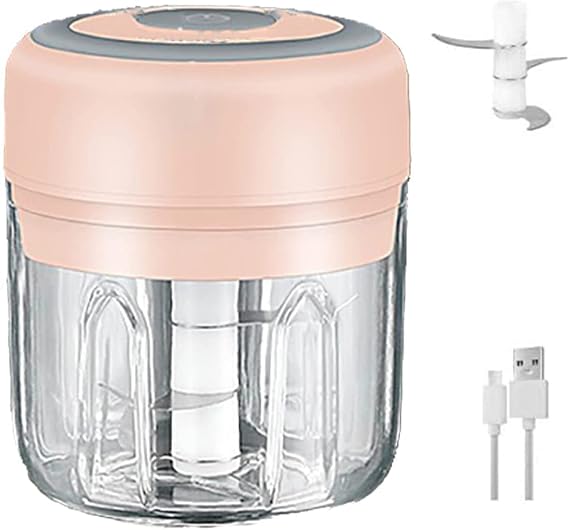 CM MART Electric Mini Food Chopper, Rechargable Small Food Processor for Garlic, Puree, Onion, Herb, Veggie, Ginger, Fruit Blender