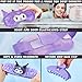 Hello Kitty Sanrio Kuromi Beauty Set for Women, Teens with Cooling Gel Eye Mask, Plush Skincare Headband, Claw Clip, Eye Pads, Kawaii Gifts for Women (Purple Kuromi)
