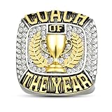 2025 COACH OF THE YEAR Championship Ring – Premium 2025 Coach Award Gift, Thank You Appreciation Keepsake, Sports Trophy Ring with Gold Dual Plating and CZ Stones, Crystal Zinc, Crystal