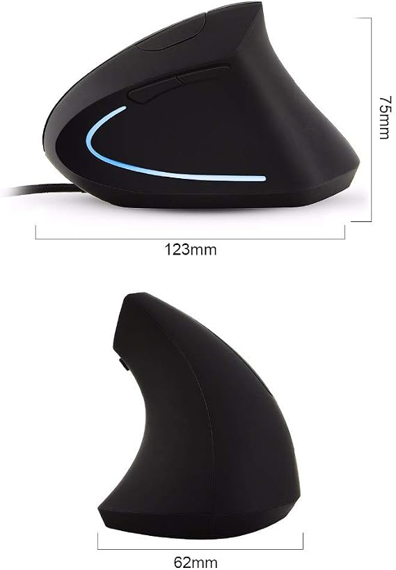 Ai5G Wired Vertical Mouse Adjustable DPI Laptop Desktop Computer Mouse Optical Mice (for Right Hand)