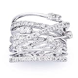 JanKuo Jewelry Rhodium Plated Cubic Zirconia Wide Band Cocktail Ring (12)