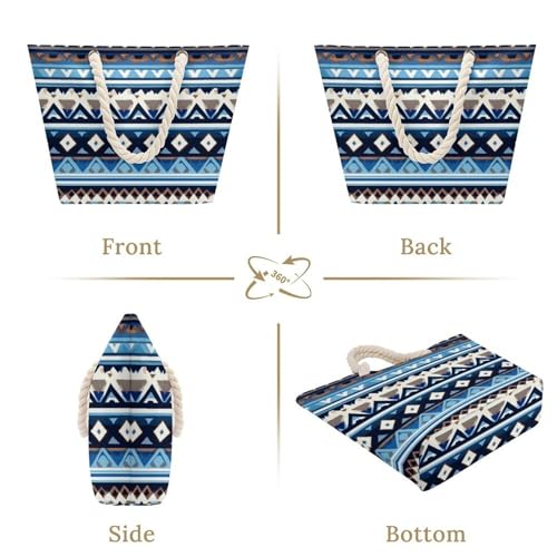 Portable Tote Bag for Women Large Shoulder Handbag Waterproof Grocery Totes with Hemp Rope for Travel Work4