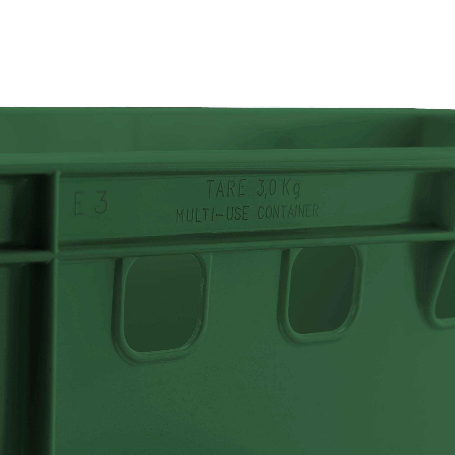 BURI 2 cajas para carniceros, 60 x 40 x 30 cm, E3 alto, extremadamente robustas, apilables, aptas para alimentos, apilables (verde oscuro)