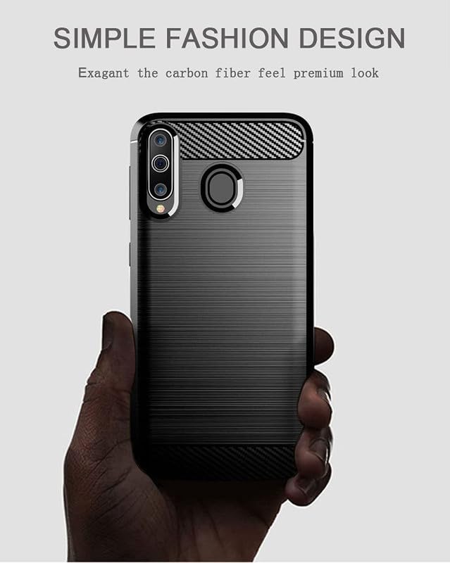 Image of Hybrid Carbon Fiber Back Case for Samsung Galaxy M30 (Black)