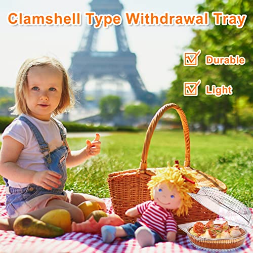 40 Pcs Disposable Pie Keeper Clear Plastic Dessert Containers With Hinged Locking Lids Round Pie Carrier Clamshell Takeout Food Containers For Flan Doughnut Cookies Salads Fruits Vegetables - 6 Inch #TOP2